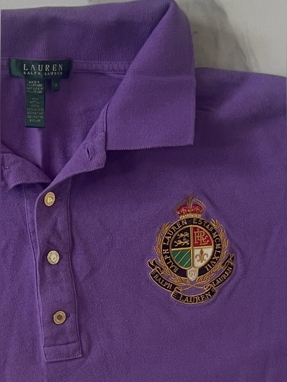 Ralph Lauren (Green label) Purple Crest Polo Shirt